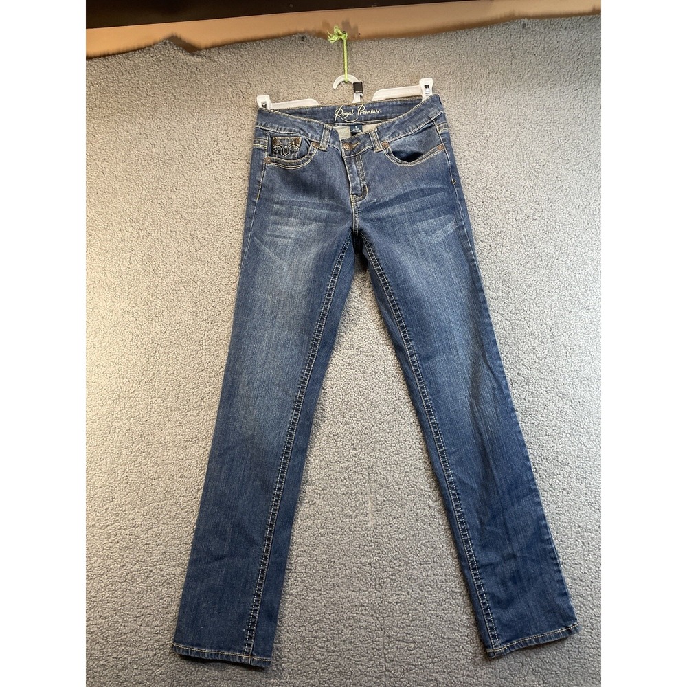 Royal Premium‎ Womens Sz 6 Denim Jeans Embellished Pockets Straight Leg